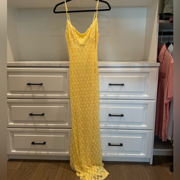 Bardot | Dresses | Bardot Adoni Mesh Maxi Dress In Canary Yellow | Poshmark